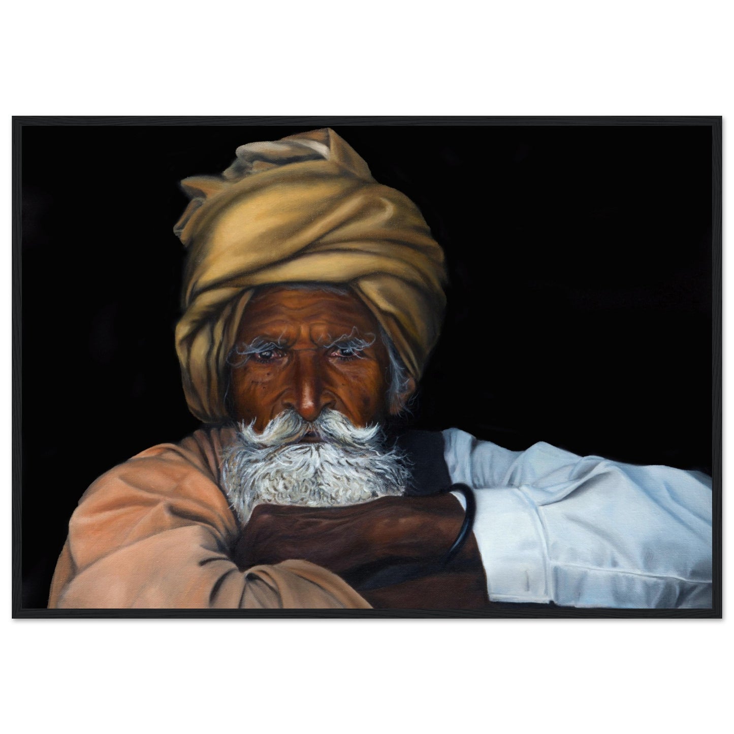 'Punjabi Farmer' - Museum-Quality Matte Paper on Wooden Frame